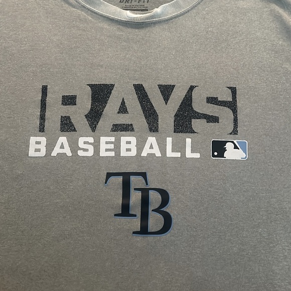 Tampa Bay Devil Rays T-Shirt Men's 2XL Gray Nike Athletic MLB Sports Dri-Fit GUC - Picture 4 of 17